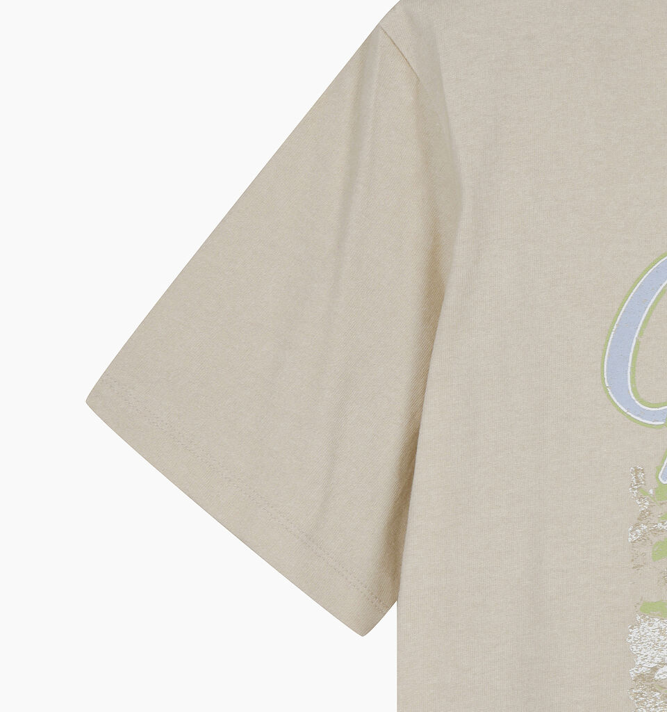 T-shirt over beige chiaro con stampa - sisley k  t shirt manica corta - Beige | Sisley K image number 4